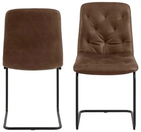Scaune de dining maro 2 buc. din imitație de piele Kira – Actona