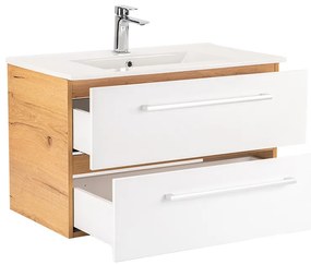 Dulap inferior Vario Clam 80 cu lavoar stejar-alb