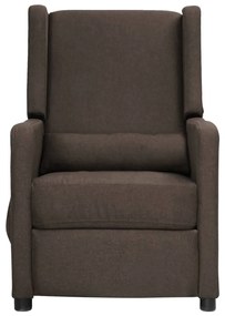 339004 vidaXL Fotoliu rabatabil, maro, material textil