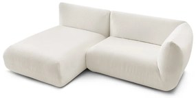 Colțar alb cu tapițerie din catifea reiată (cu colț pe partea stângă ) Lecomte – Bobochic Paris