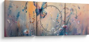 Tablou - Pajiște cu Fluture II (cu ceas) (90x30 cm)