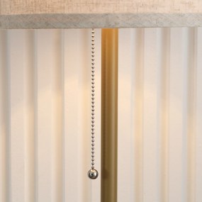 HOMCOM Lampadar cu Abajur din In și Dulie E27, In și Oțel, 25,5x25,5x157 cm, Auriu | Aosom Romania