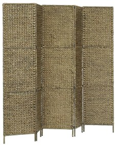 247351 vidaXL Paravan cameră cu 5 panouri, maro, 193 x 160 cm, zambilă de apă