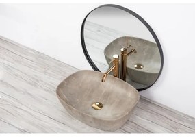 REA-U6647 - Lavoar pentru blat FREJA 39,5x51 cm ceramică/gri/decor marmură