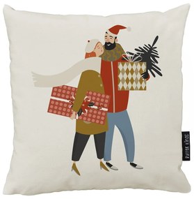 Față de pernă 45x45 cm cu model de Crăciun Christmas Couple – Butter Kings