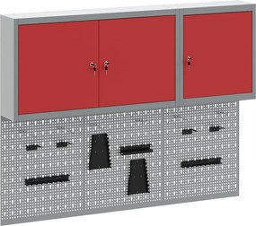 vidaXL Set dulap de unelte 5 pcs Roșu Oțel vopsit electrostatic