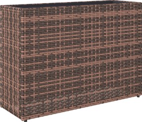 Outsunny Strat Înălțat pentru Grădină 45L din Ratan, cu Orificii de Drenaj și Picioare Reglabile, Maro | Aosom Romania