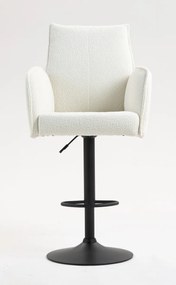 HR280W Scaun Crem Boucle cu Bază Neagră