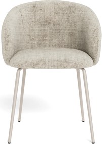 MAZZONI EXPORT CLARA Bej (țesătură Juto 4)/cadru bej-gri (cașmir) - SCAUN MODERN ADÂNC TAPIȚAT PENTRU SALON/LIVING/BIROU LOFT