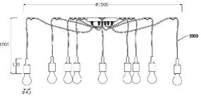Lucide 08408/10/30 - Lampă suspendată FIX MULTIPLE 10xE27/60W/230V