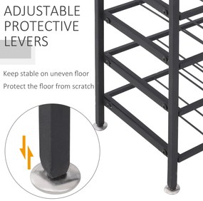 HOMCOM Etajeră pentru sticle de vin, capacitate 54 sticle, metal negru, ideală pentru crame | Aosom Romania