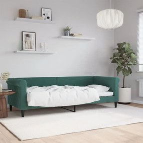 354239 vidaXL Cadru de pat, verde închis, 80x200 cm, catifea