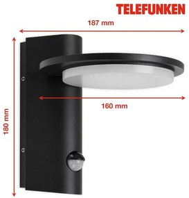 Aplică LED de exterior cu senzor Telefunken 312505TF LED/10W/230V IP44