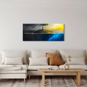 Tablou reprezentând două părți (120x50 cm)