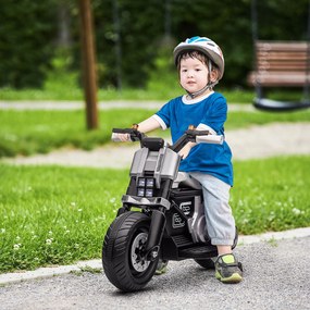 HOMCOM Motocicletă Electrică pentru Copii 3-5 Ani cu Roți de Antrenament, Baterie Reîncărcabilă, Design Sportiv, Alb | Aosom Romania