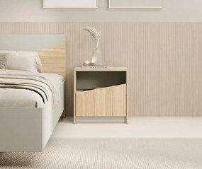 Noptiera, 50x50 cm, I Atson, ADRK Furniture (Culoare: Stejar / Negru)