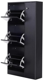 HOMCOM mobilier pentru hol cu ușă pentru pantofi modern din lemn negru 80x24x120cm | Aosom Ro