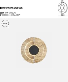 Aplica de perete LED din travertin natural Daylight