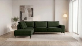 Colțar verde cu tapițerie din chenille (cu colț pe partea stângă/în formă de ”L”) Copenhagen – Scandic