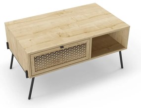 Măsuță de cafea în culoare naturală cu aspect de lemn de stejar 60x100 cm Ecrin – Marckeric