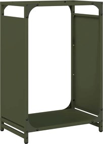 vidaXL Suport pentru lemne de foc Verde măsline Oțel laminat la rece