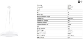 Lustra LED suspendata design circular COCOTTE D-43cm alb