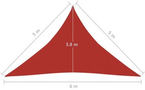 Panza parasolar, rosu, 5x5x6 m, HDPE, 160 g m   Rosu, 5 x 5 x 6 m