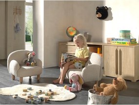 Canapea pentru copii bej cu tapițerie din țesătură bouclé 89 cm Rocky – Vipack