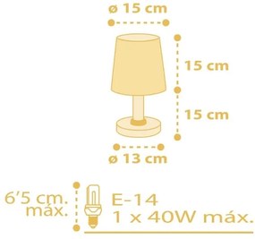 Lampă pentru copii STAR LIGHT 1xE14/40W/230V galbenă Dalber 82211A
