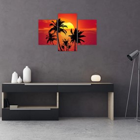 Tablou - Silueta insulei cu palmieri (90x60 cm)