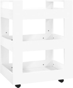 vidaXL Cărucior de birou, alb, 60x45x80 cm, lemn prelucrat