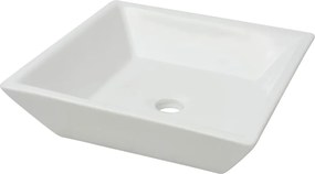 vidaXL Chiuvetă ceramică pătrată, alb, 41,5 x 41,5 x 12 cm