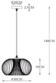 Lucide 02400/30/17 - Lampa suspendata VINTI 1xE27/60W/230V cupru