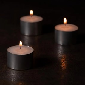 Lumini  albe, fără parfum, albe 100 buc, 8 ore de ardere