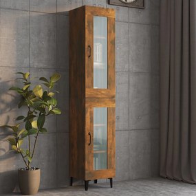 3115417 vidaXL Dulap înalt, stejar fumuriu, 34,5x34x180 cm, lemn prelucrat