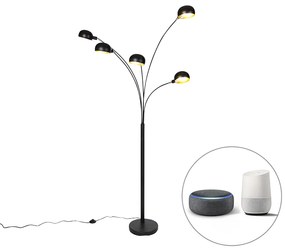 Lampă de podea inteligentă neagră cu 5 lumini inclusiv Wi-Fi B35 - Sixties
