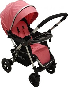 Carucior nou nascuti 2 in 1 BABY CARE™ PRO 511, Cadru aluminiu, Maner reversibil, Spatar reglabil in 5 trepte, Amortizoare, Plasa insecte, Frana