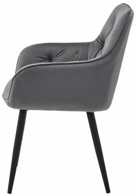 Scaun de masa JORK VELVET, gri inchis