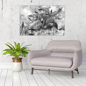 Tablou - Graffiti cu flamingo (90x60 cm)