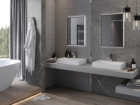 Mexen Erma oglindă de baie iluminată 50 x 70 cm, LED 6000K, anti-abur, ramă neagră - 9814-050-070-611-70