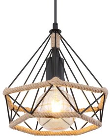 Pendul design industrial ULLEU negru, maro 25cm