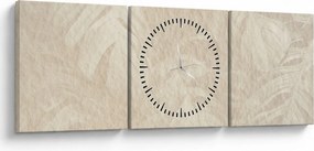 Tablou - Frunze în textură (cu ceas) (90x30 cm)