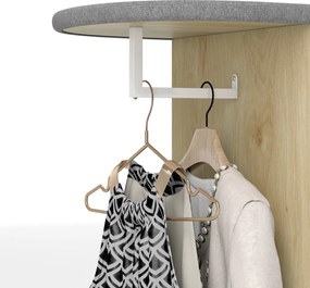 HOMCOM Dulap pentru călcat din lemn masă de călcat pe roți bară de suspendare raft 125 x 43,5 x 102,5 cm lemn natural | Aosom Romania