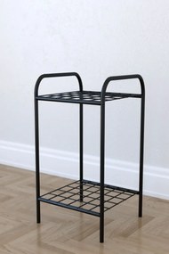 Etajera metal pentru flori 2 rafturi Decor Homs 33 x 60 x 31 cm, negru