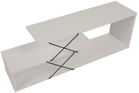 COMODA TV Zigzag, Alb - Gri - Galben - Stejar - Maro, 120 x 40 x 30 cm