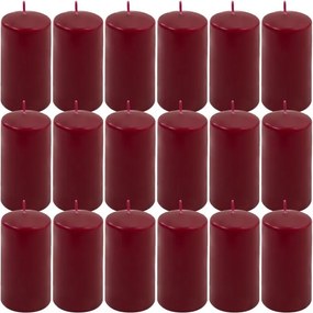 Set de lumânări pilon, 11,5 cm, Ø 6 cm, vișiniu, 18 buc.