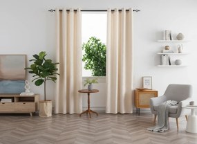 Draperie opaca DUNES VELVET 140x250 cm, crem Agatat: Inele metalice