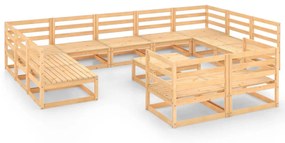 3076214 vidaXL Set mobilier de grădină, 12 piese, lemn masiv de pin