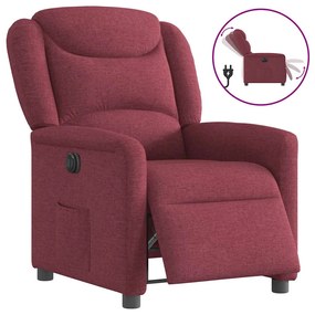 vidaXL Fotoliu rabatabil electric, roșu vin, material textil