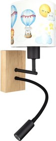 Brilagi - Lampă LED Flex. BOBO WOOD 1xE27/25W/230V + LED/3W stejar/negru/alb/motiv animal.